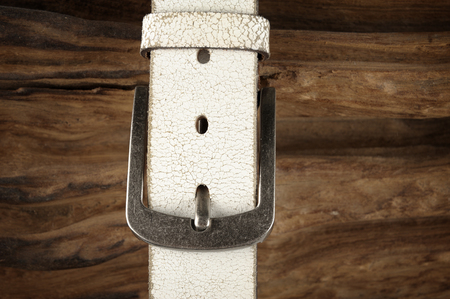 isolate white cracked leather beltの写真素材