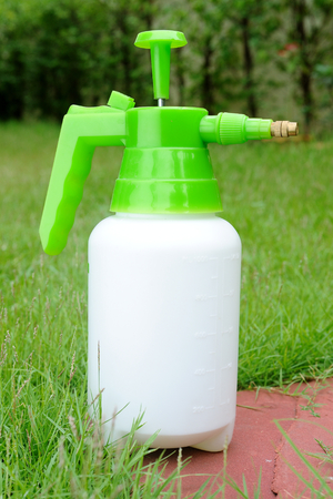 closeup garden sprayer in the gardenの写真素材