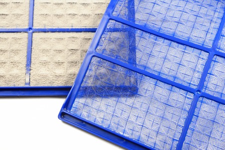 closeup very dirty air conditioner filterの写真素材