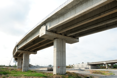 closeup structure of bridge under construction