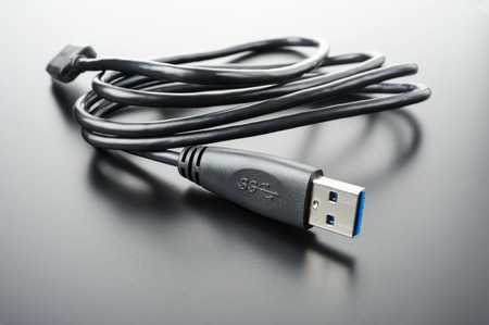 usb 3.0 cable isolated on black