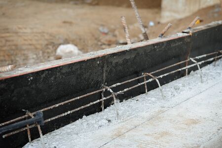 reinforce iron cage in a construction site