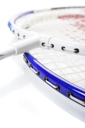 abstract badminton racket on white backgroundの写真素材