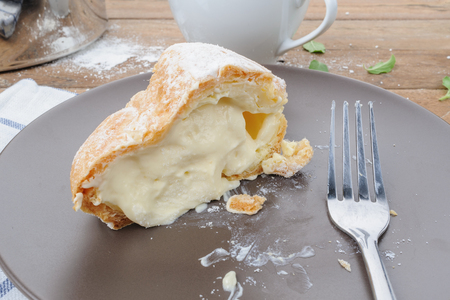 closeup fresh and delicious choux cream