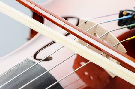 abstract macro shot of classic violinの写真素材