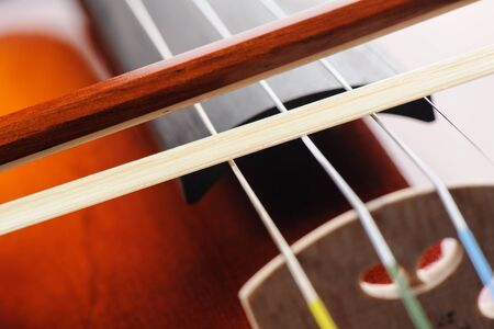 abstract macro shot of classic violinの写真素材