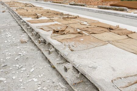 public concrete road under construction