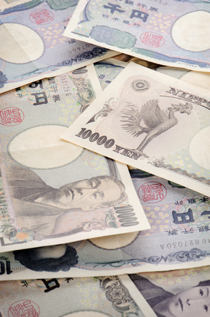Japanese currency notes , Japanese Yenの写真素材