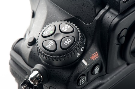 detail of professional digital SLR camera