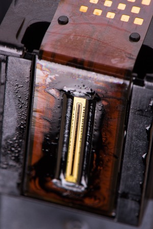 closeup nozzle plate of ink cartridgeの写真素材