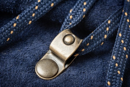 closeup detail of blue suede shoes