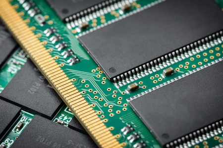 closeup details of computer memory (RAM)の写真素材