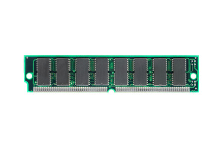 closeup SIMM 72-pin RAM isolated on white background