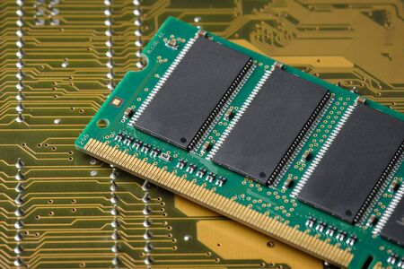 closeup details of computer memory (RAM)の写真素材