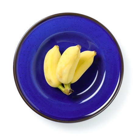 isolate bunch of ripe cultivated banana on white backgroundの写真素材