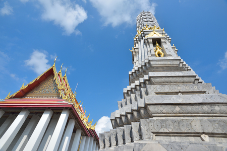 BANGKOK, THAILAND - FEBRUARY 19, 2015: Ancient stupas at Wat Pho (Wat Phra Chetupon Vimolmangklararm) in Bangkok, Thailand.のeditorial素材