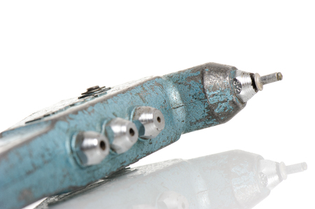 pop rivet gun isolated on white backgroundの写真素材