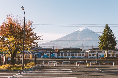 Mountain Fuji view from Kawaguchiko stationのeditorial素材