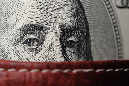 closeup The United States of America Dollar (US Dollars)の写真素材