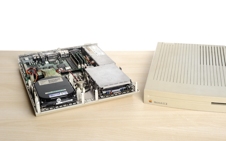 BANGKOK, THAILAND - APRIL 29, 2015: Inside of Macintosh LC II. The Macintosh LC is Apple Computer's...
