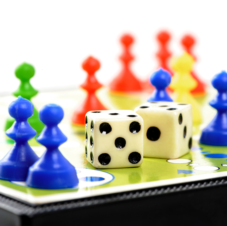 BANGKOK, THAILAND - MAY 06, 2015: Classic board game, Parcheesi or Pachisi or Ludo.のeditorial素材