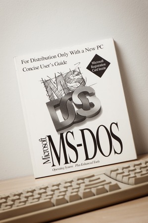 BANGKOK, THAILAND - MAY 10, 2015: Microsoft MS-DOS user's guide. MS-DOS is an operating system for...