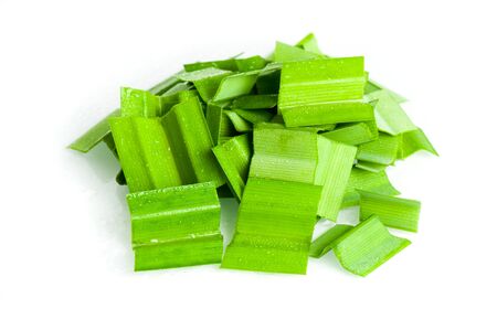 closeup green fresh Pandan leaves, Thai herbalの写真素材