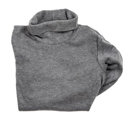 gray sweater turtle neck isolated on white backgroundの写真素材