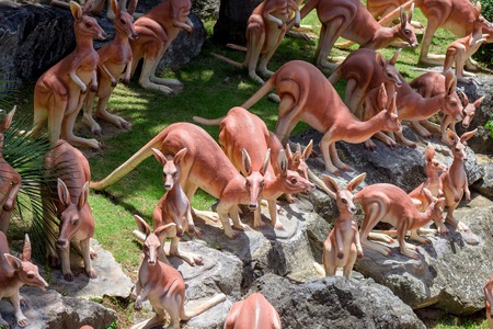 CHONBURI, THAILAND - AUGUST 08, 2015: Beautiful garden decoration in Nong Nooch Tropical Botanical Garden. Nong Nooch Tropical Botanical Garden is a 500-acre botanical garden in Chonburi, Thailand.のeditorial素材