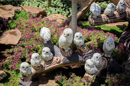 CHONBURI, THAILAND - AUGUST 08, 2015: Beautiful garden decoration in Nong Nooch Tropical Botanical Garden. Nong Nooch Tropical Botanical Garden is a 500-acre botanical garden in Chonburi, Thailand.のeditorial素材