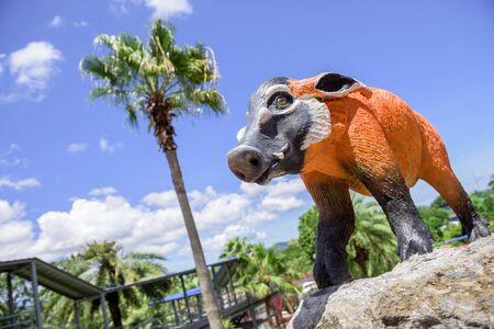 CHONBURI, THAILAND - AUGUST 08, 2015: Beautiful garden decoration in Nong Nooch Tropical Botanical Garden. Nong Nooch Tropical Botanical Garden is a 500-acre botanical garden in Chonburi, Thailand.のeditorial素材