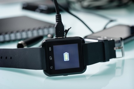 charging battery of black smart watch