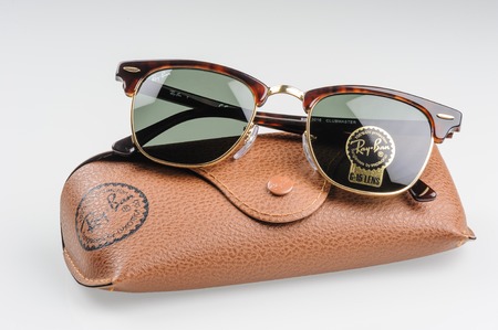 BANGKOK, THAILAND - DECEMBER 16, 2015: The Ray-Ban Club Master RB3016 W0366 -Tortoise. Ray-Ban is a...
