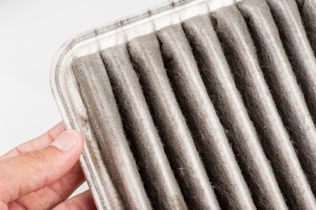 closeup dirty car air filter