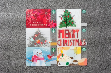 BANGKOK, THAILAND - JANUARY 27, 2016: The Starbucks card in Thailand.のeditorial素材