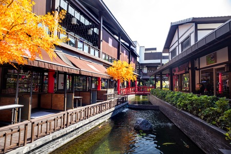CHONBURI, THAILAND - JANUARY 12, 2016: The JPark Nihon Mura Sriracha. The JPark is shopping mall which decoration in Japanese style.のeditorial素材