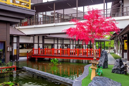 CHONBURI, THAILAND - JANUARY 15, 2016: The JPark Nihon Mura Sriracha. The JPark is shopping mall which decoration in Japanese style.のeditorial素材
