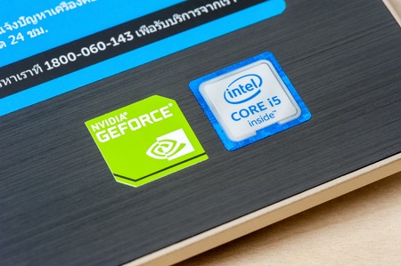 BANGKOK, THAILAND - FEBRUARY 03, 2016: Closeup 6th generation of Intel CORE i5 inside sticker and...