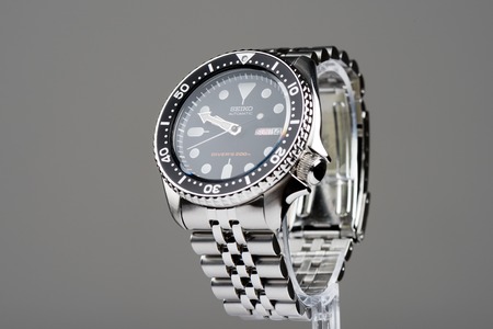 BANGKOK, THAILAND - FEBRUARY 15, 2016: The SEIKO Diver's 200m Automatic SKX007 with 7S26 movement and jubilee bracelet.のeditorial素材