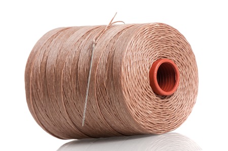brown waxed thread for hand stitching leather