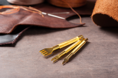 The pricking irons for hand stitching leather