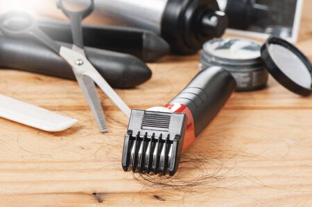 electric hair clipper, electric beard and stubble trimmerの写真素材