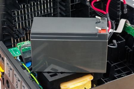 Closeup maintenance free battery for UPS (Uninterruptible Power Supply)