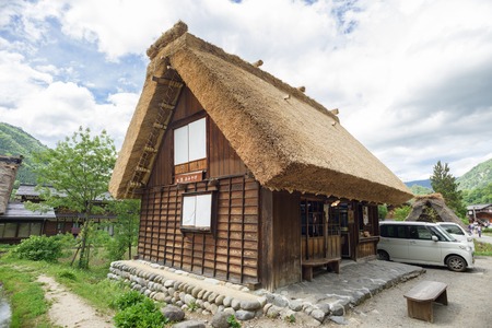 GIFU, JAPAN - MAY 16, 2016: Store in Shirakawago (Shirakawa Village) world heritage village in summer. Shirakawago is a village located in Gifu Prefecture, Japan.のeditorial素材