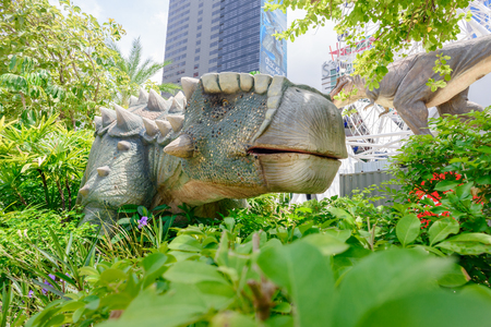 BANGKOK, THAILAND - JULY 21, 2016: Dinosaur in DINOSAUR Planet, a dinosaur theme park in downtown Bangkok, Thailand.のeditorial素材