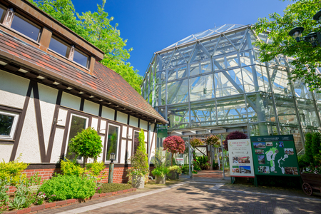 KOBE, JAPAN - MAY 18, 2016: The building in Kobe Nunobiki Herb Gardens & Ropeway.のeditorial素材