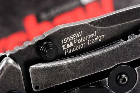 BANGKOK, THAILAND - AUGUST 17, 2016: Closeup details of Kershaw Cryo Blackwash 1555BW pocketknife which was designed by the well renowned Rick Hinderer.のeditorial素材