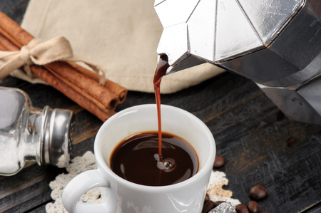 the Coffee lover concept, a cup of espressoの写真素材