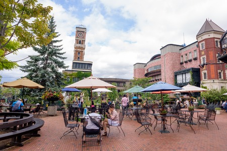 HOKKAIDO, JAPAN - JULY 22, 2015: The Rose Garden in Shiroi Kohibito Park. Shiroi Kohibito Park is a fantastic park inside Ishiya Chocolate Factory.のeditorial素材