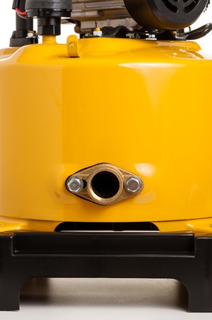 closeup details of automatic water pump isolated over white backgroundの写真素材